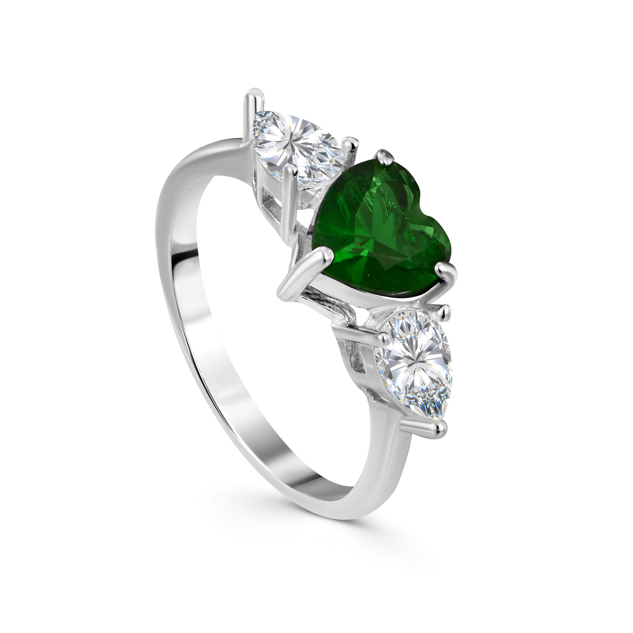 Emerald Heart Promise Ring