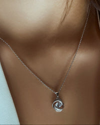 Spiral White Zircon Necklace