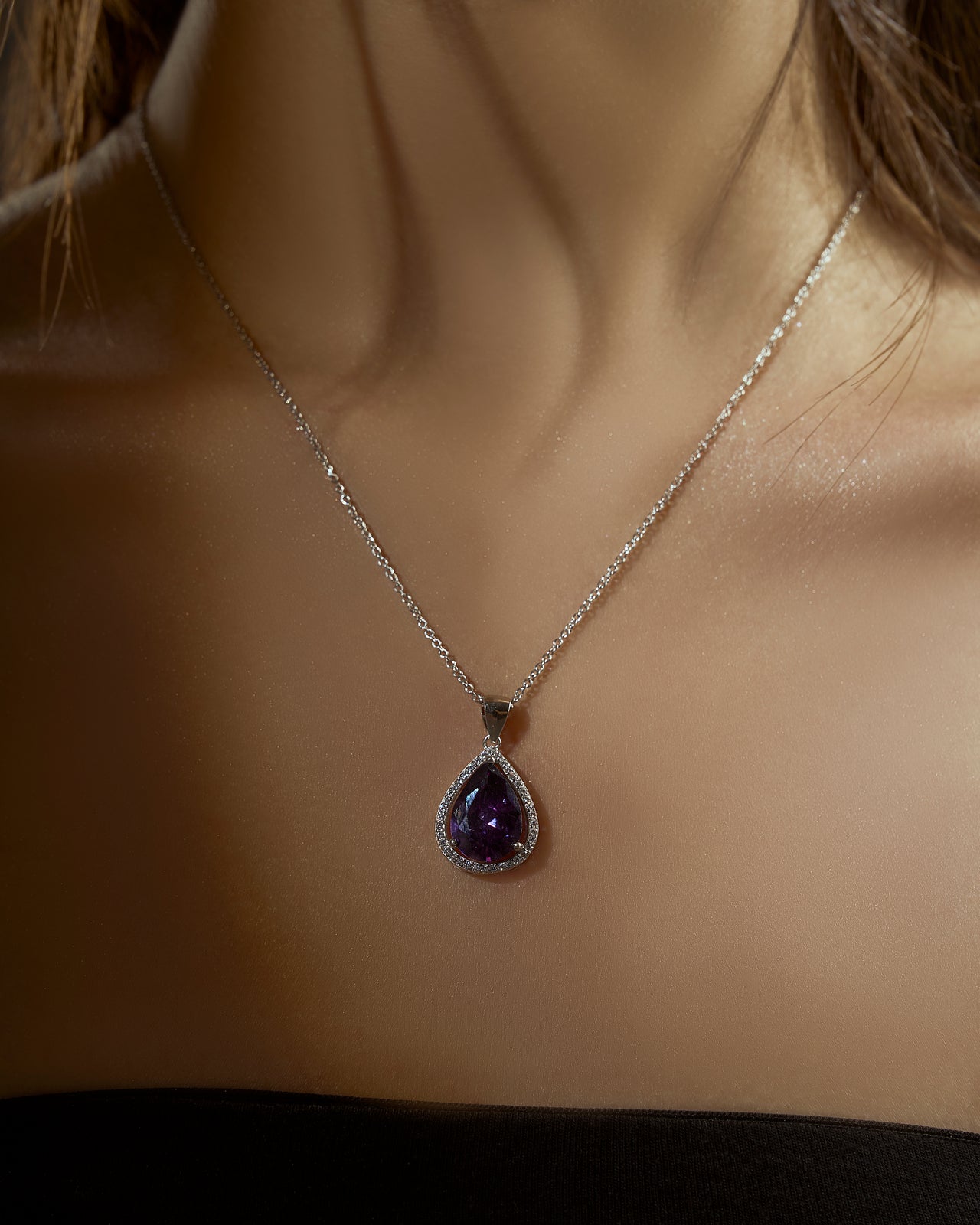 Amethyst Pear Necklace