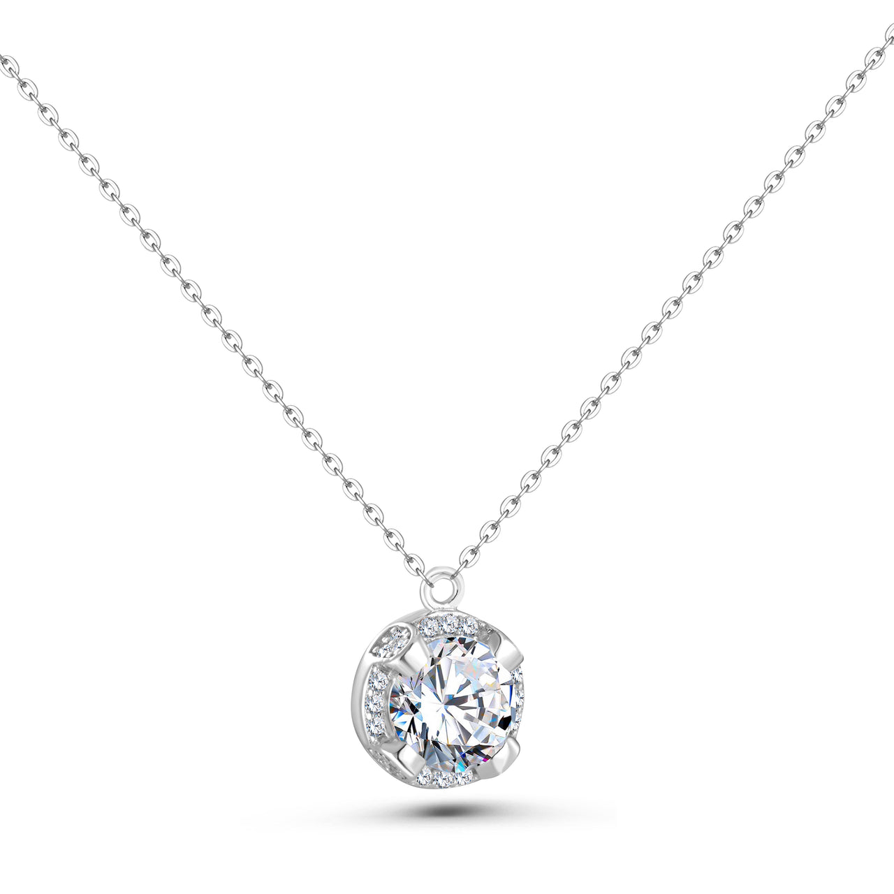 Luna White Zircon Necklace